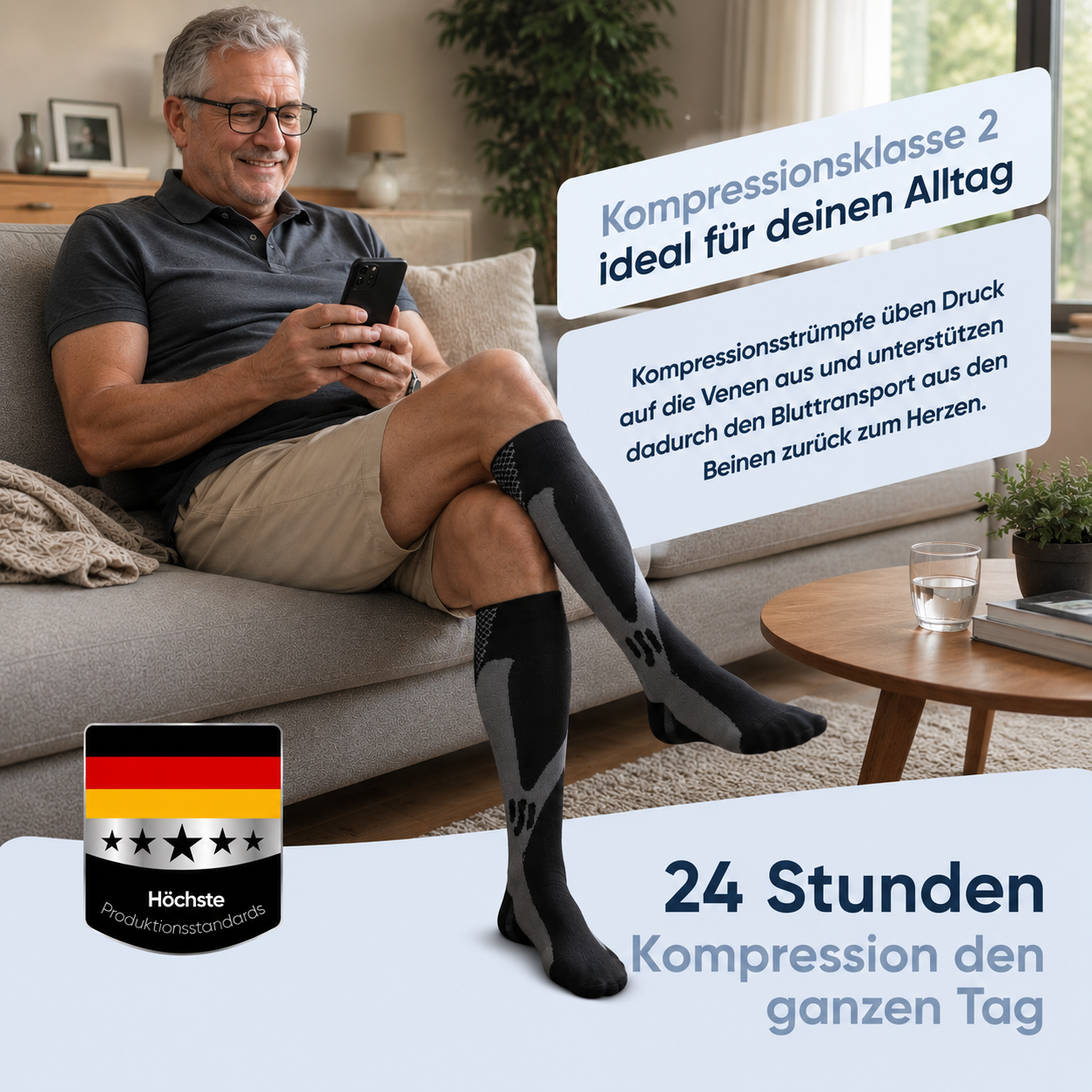 Kompressionssocken für leichte Beine