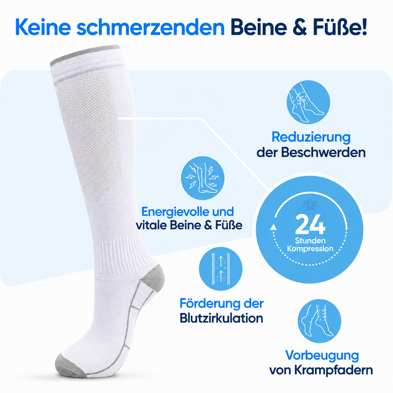 Kompressionssocken für leichte Beine