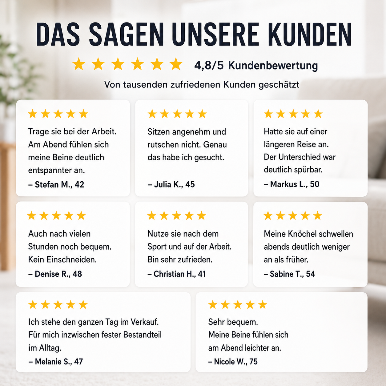 Kompressionssocken für leichte Beine