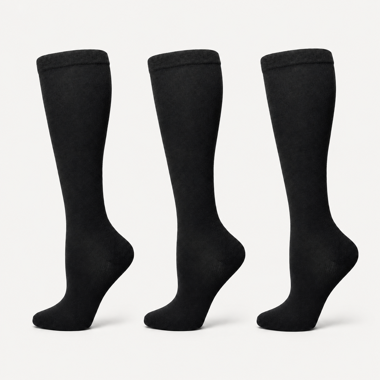 3er Pack Kompressionsstrümpfe Damen Schwarz